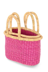 Set of Two Nesting Tote Baskets - Pink