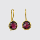 Small Faceted Organic Stone Drops Dangle Earrings