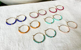 Tiny Colorful Gold Bar Hoop Earrings