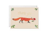 Thanks Fox thank you greeting card - Set of 8