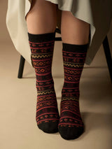 Snowflake Fair Isle - Alpaca Crew Socks