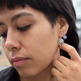 Small Faceted Organic Stone Drops Dangle Earrings