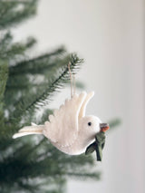 2025 Felt Dove With Olive Twig Ornament