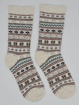 Snowflake Fair Isle - Alpaca Crew Socks