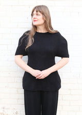 Felt Cape Crewneck - Black