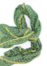 Bandhani Dupatta Scarf - Green