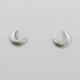 Tiny Crescent Moon Stud Earrings