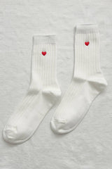 Embroidered Her Socks - Mercerized Combed Cotton Rib