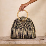 Fold Over Palm Leaf Handing with Round Handle