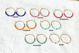 Tiny Colorful Gold Bar Hoop Earrings