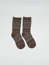 Snowflake Fair Isle - Alpaca Crew Socks