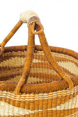 Caramel Diamond Handwoven Decorative Bolga Basket