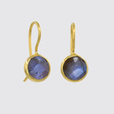 Small Faceted Organic Stone Drops Dangle Earrings