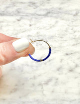 Tiny Colorful Gold Bar Hoop Earrings