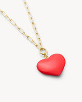 Midi Heart Pendant Necklace in Ruby