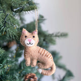 Felt Stitched Calico Cat Ornament