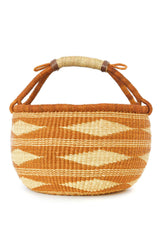 Caramel Diamond Handwoven Decorative Bolga Basket