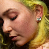 Tiny Faceted Round Stud Earrings - EJ2148