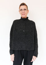 Baby Alpaca Polo Sweater - Anthracite