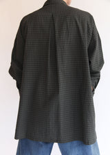 Dobby Check Oversized Shirt - Charcoal