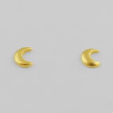 Tiny Crescent Moon Stud Earrings