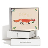 Thanks Fox thank you greeting card - Set of 8