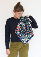 Silk Twofer Scarf Wildwood - Licorice
