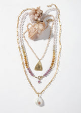 Öna Necklace -  Moons on Knotted Pearls