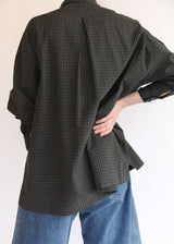 Dobby Check Oversized Shirt - Charcoal