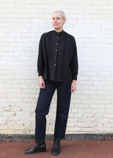 Heirloom Pintuck Lace Blouse - Black OS