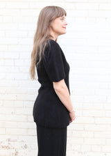 Felt Cape Crewneck - Black
