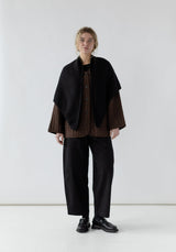 Felted Shawl Scarf- Black