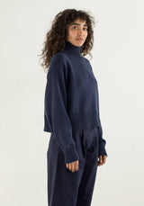 Crop Turtleneck Marine
