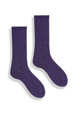 Women’s Solid Wool Cashmere Crew Socks