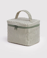Large Cosmetic Case - Sage Stripe