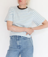 Bay-Sue Pale Blue & White Stripe Tee