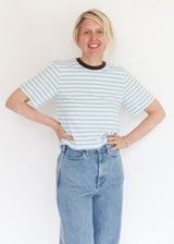 Bay-Sue Pale Blue & White Stripe Tee