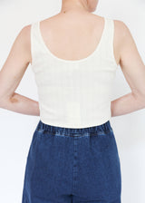 Crop Pointelle Scoop Tank - Natural
