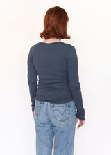Pointelle Henley - Deep Teal