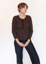 Pointelle Henley - Truffle