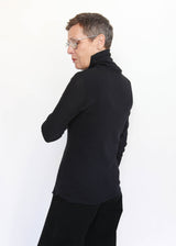 Double Mesh Turtleneck - Black