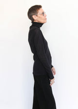Double Mesh Turtleneck - Black