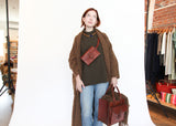 Double Face Long Coat - Rust OS