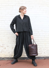 Cropped L/S Shirt - Black
