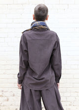 Mao Collar Shirt - Dk Plum