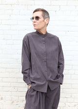 Mao Collar Shirt - Dk Plum