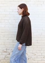 Jane Crochet Jumper - Brown