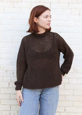 Jane Crochet Jumper - Brown