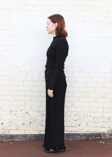 Smocked L/S Tee - Black