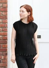 Pleated Sheath Top - Black